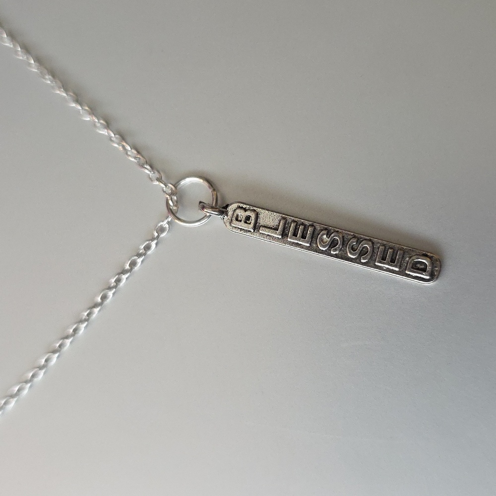 Blessed Charm necklace 925S Plate 18 INCH chain